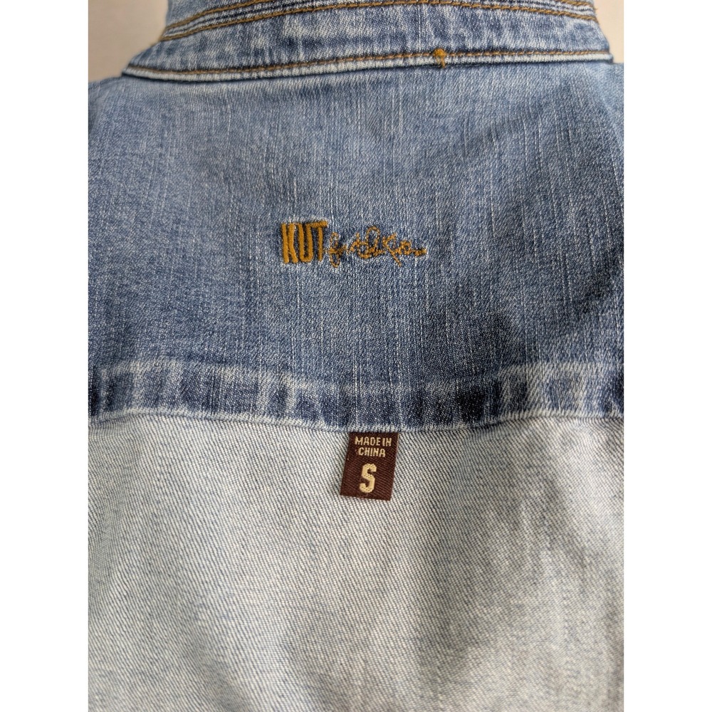 Kut From The Kloth Amelia Jacket Women Size S Light Wash Blue Excellent - Picture 6 of 9